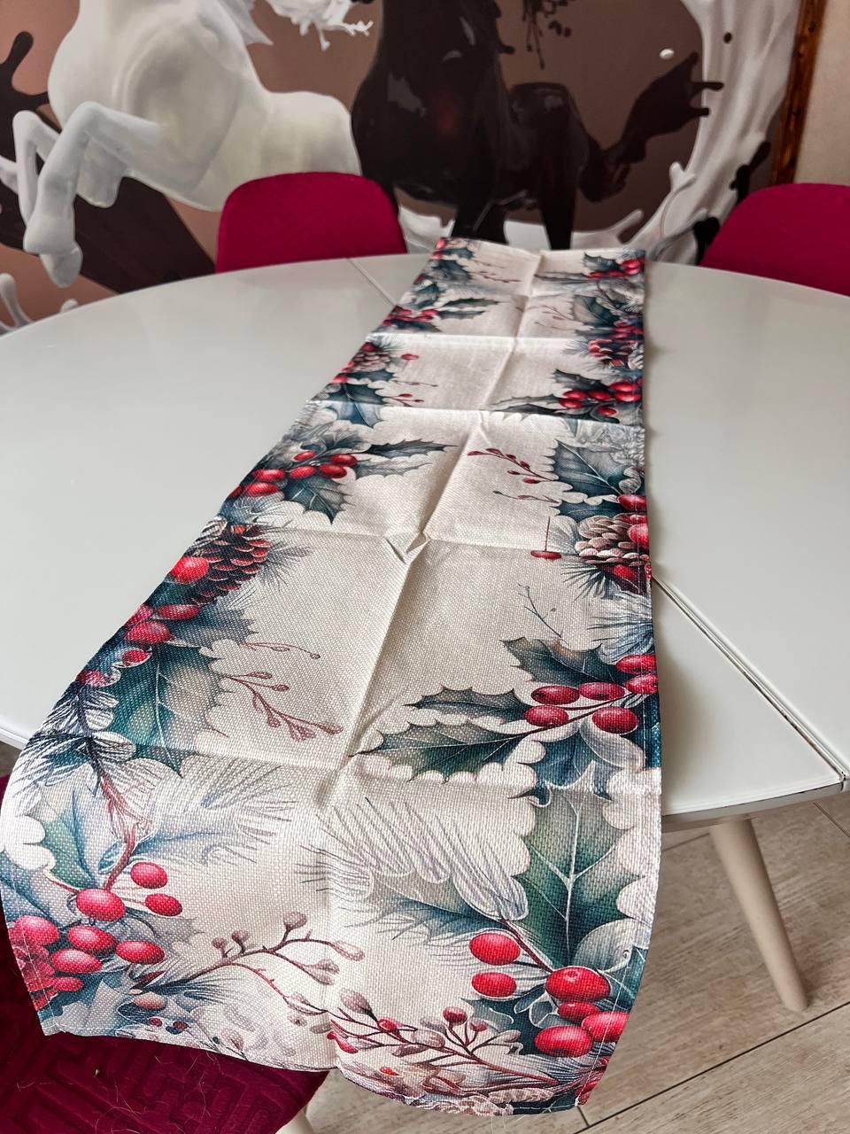 Новорічний ранер на стіл, новорічна серветка, бігунок на стіл на Новий рік, новорічний декор 33х182 см, фото 1