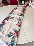 Новорічний ранер на стіл, новорічна серветка, бігунок на стіл на Новий рік, новорічний декор 33х182 см, фото 4