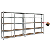 Набір із 4 шт стелажів LEOBRO Premium 150 х 280 х 30 см, 150кг/полиця, 5 полиць (LB-R110Х4)