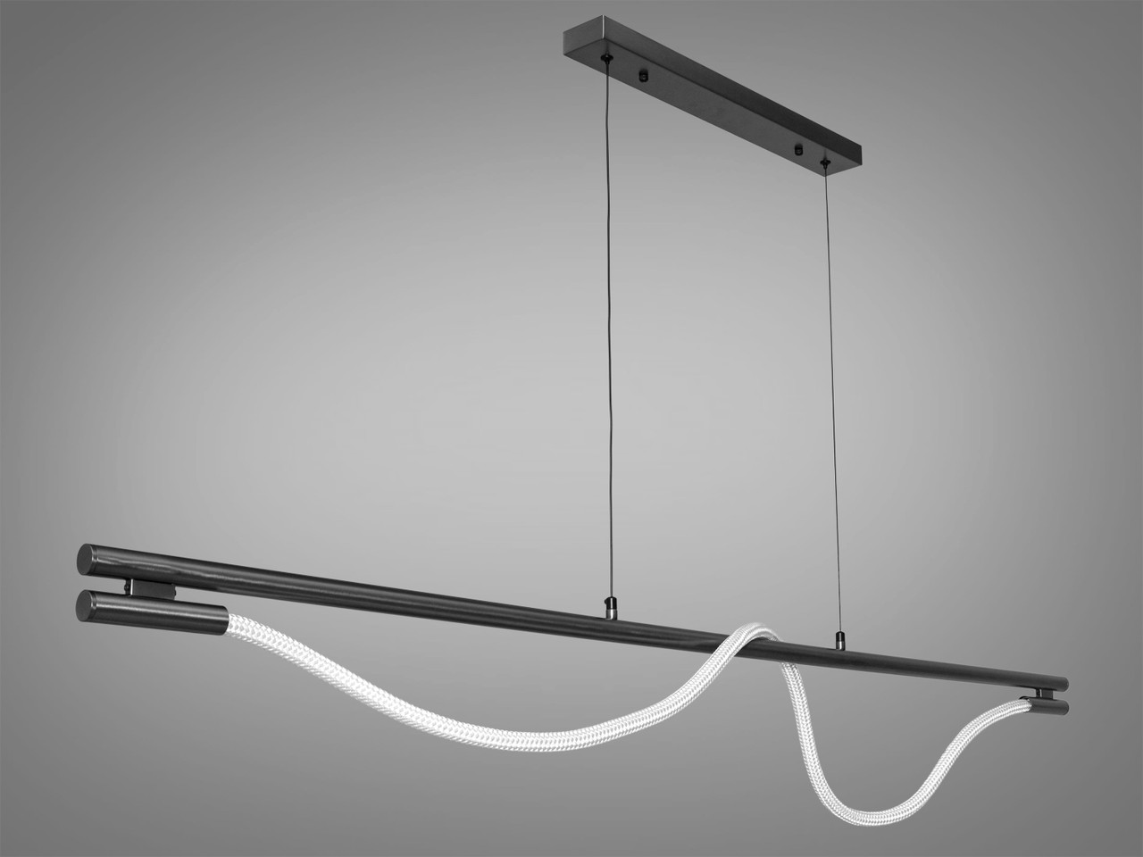 Люстра світлодіодна Diasha 9609-L1600BHR Шланг, 20W, чорний хром, регульована висота, сучасний стиль для коридору, вітальні,, фото 1