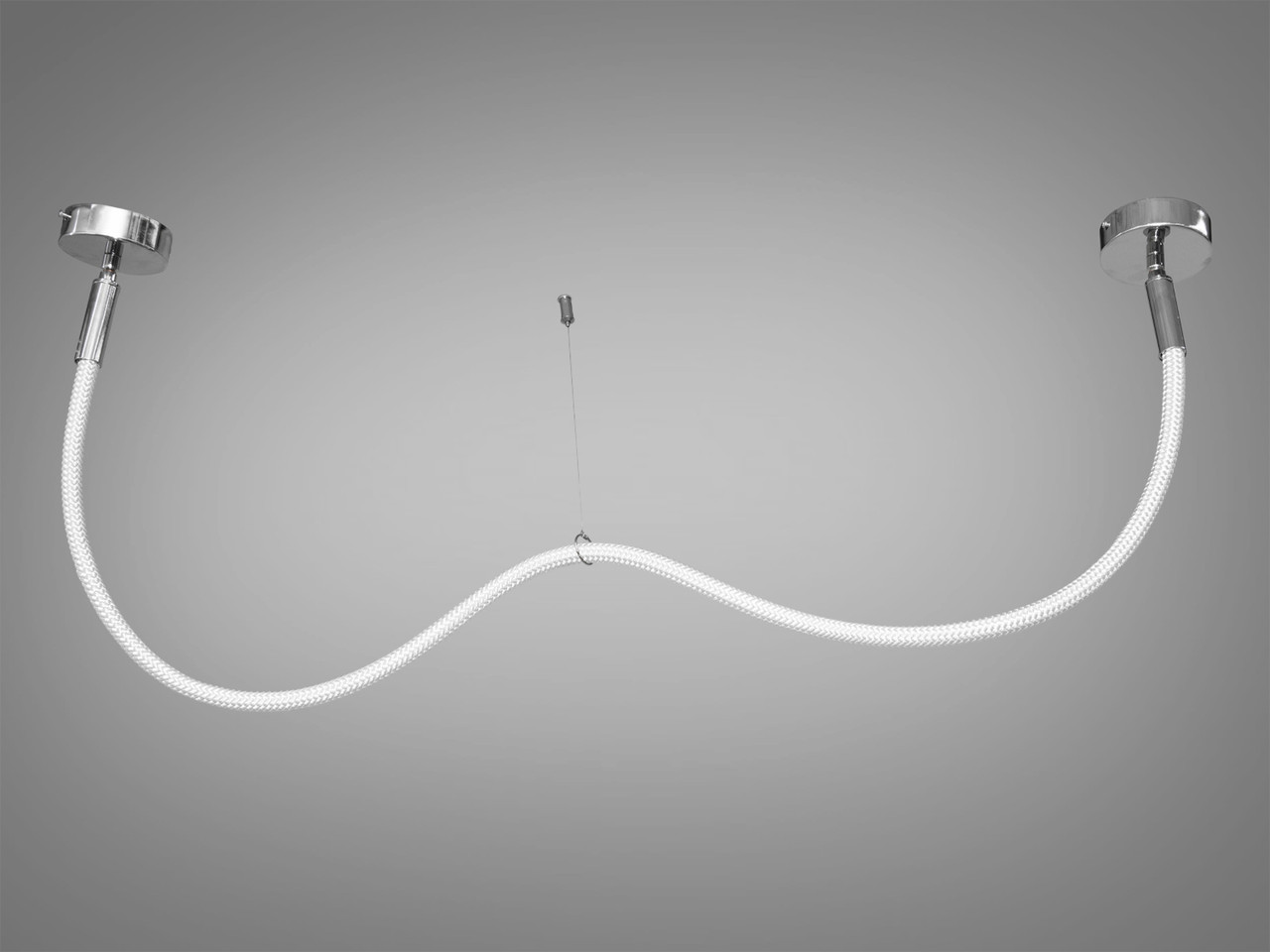 Стельова люстра LED Diasha 9610-1500CH Мотузка, 17W, срібна, сучасний стиль для вітальні, кухні, офісу, фото 1
