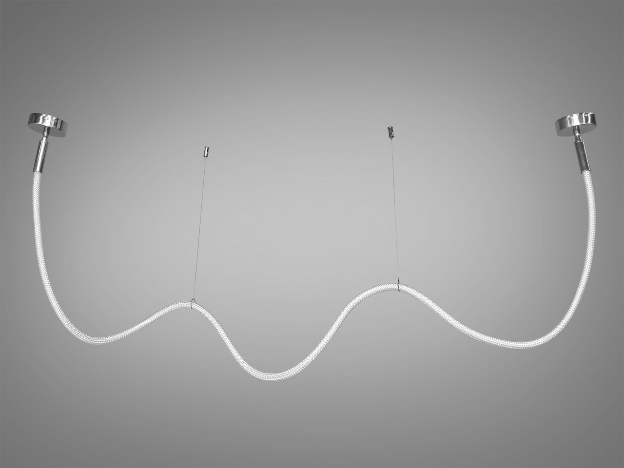 Люстра світлодіодна Diasha 9610-2500CH Мотузка 28W, 1540 лм, срібна, сучасний стиль для кабінету, вітальні, спальні, фото 1