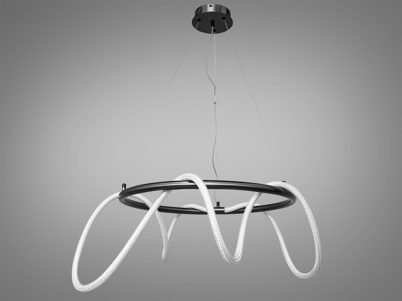 Стельова люстра LED Diasha 9752-D600BHR Мотузка, 32W, для офісу та дому, висота 140 см, IP20, фото 1