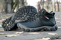 Чоловічі зимові черевики для суворих умов міцна шкіра + прошивка, максі протектор