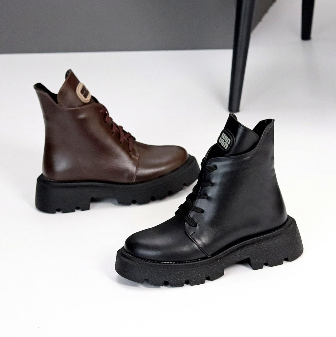 Жіночі коричневі черевики, жіночі шкіряні челсі, жіночі черевики демісезонні, натуральні жіночі черевики, фото 1