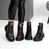 Жіночі коричневі черевики, жіночі шкіряні челсі, жіночі черевики демісезонні, натуральні жіночі черевики, фото 2