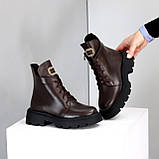 Жіночі коричневі черевики, жіночі шкіряні челсі, жіночі черевики демісезонні, натуральні жіночі черевики, фото 4