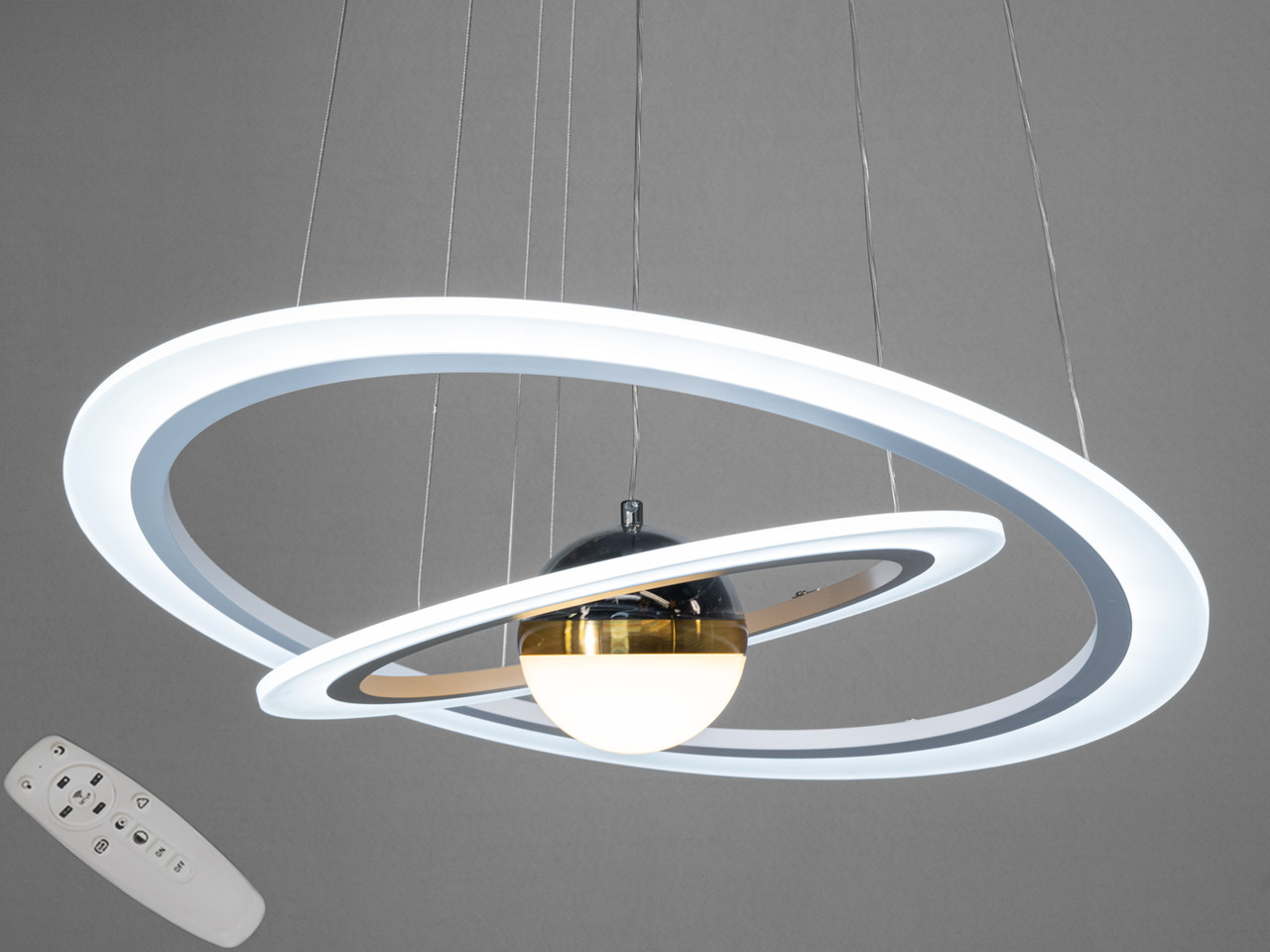 Стельова люстра LED Diasha 2391-600+400WH, 85W, 4675 лм, білий, сучасний стиль для низьких стель, фото 1