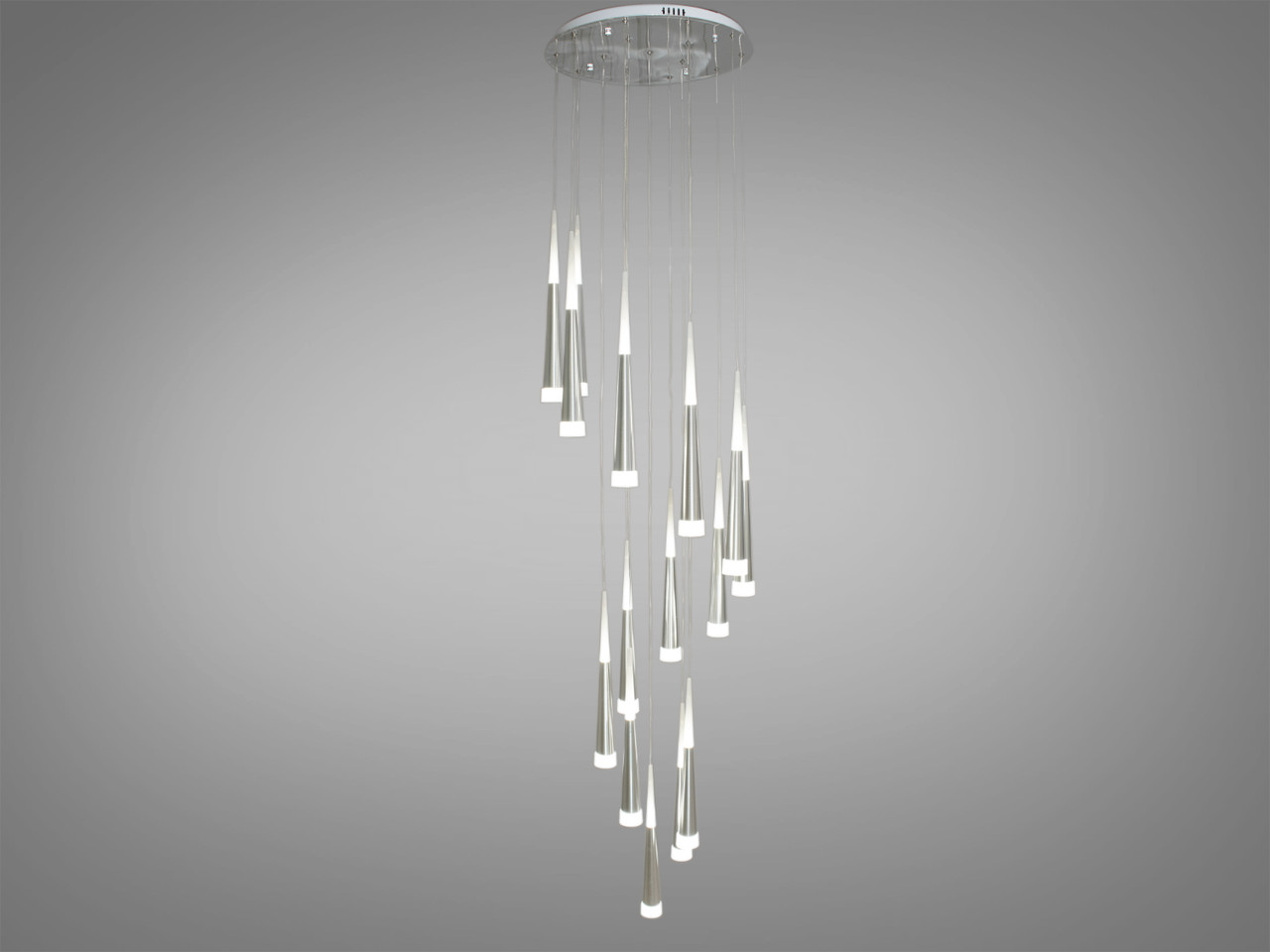 Люстра стельова LED Diasha 3002/15SV, 60W, матовий хром, сучасний стиль для зали, коридору, вітальні, фото 1