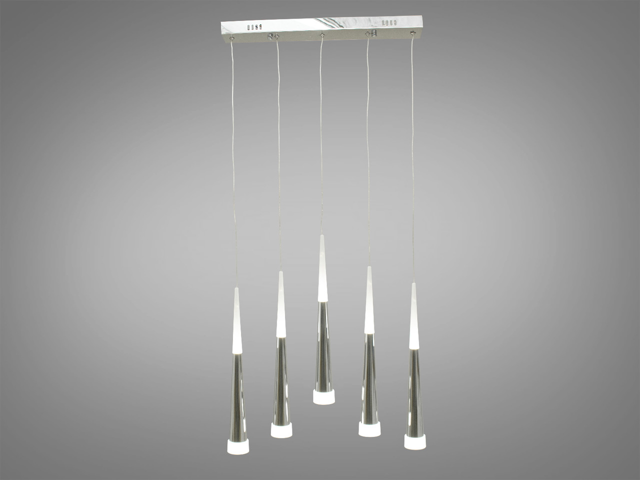 Люстра стельова LED Diasha 3002/5HR, 18W, 4100K, хром, для високих стель, сучасний стиль, фото 1