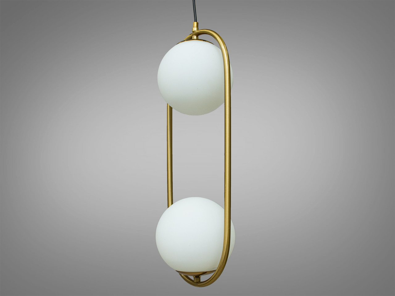 Світильник підвісний Diasha 6375GAB Loft, 2 лампи E27, висота 120 см, металевий каркас, скляний плафон, сучасний стиль для дому, фото 1