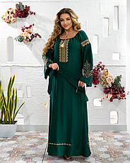 Сукня "Перлина Колос" з натурального льону зеленого кольору, фото 5