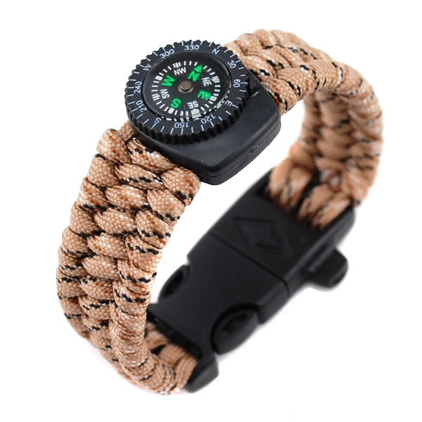 Паракордовий браслет з компасом, кресалом і свистком