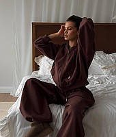 Теплый костюм женский зипка и штаны свободного кроя трёхнить S M, M L