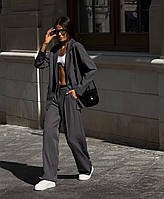 Брючний костюм жіночий піджак і штани палаццо S M, M L