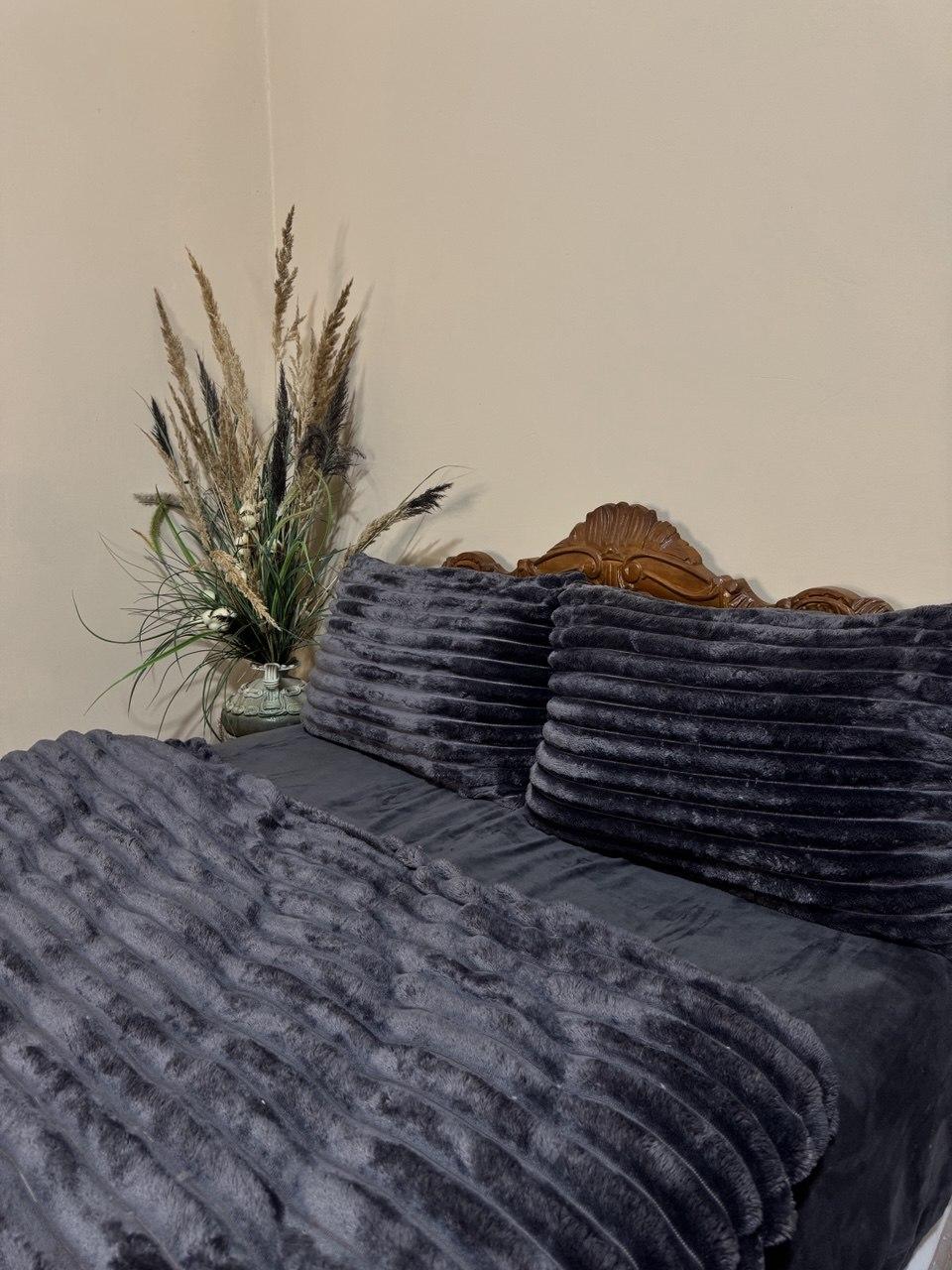 Велюрова постільна білизна Шарпель полуторна комплект/тепла постільна білизна, фото 1