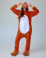 Пижамы кигуруми для взрослых и детей Тигр на молнии (1028)