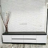 Тумба під телевізор Мія Бетон темний + Білий, фото 3