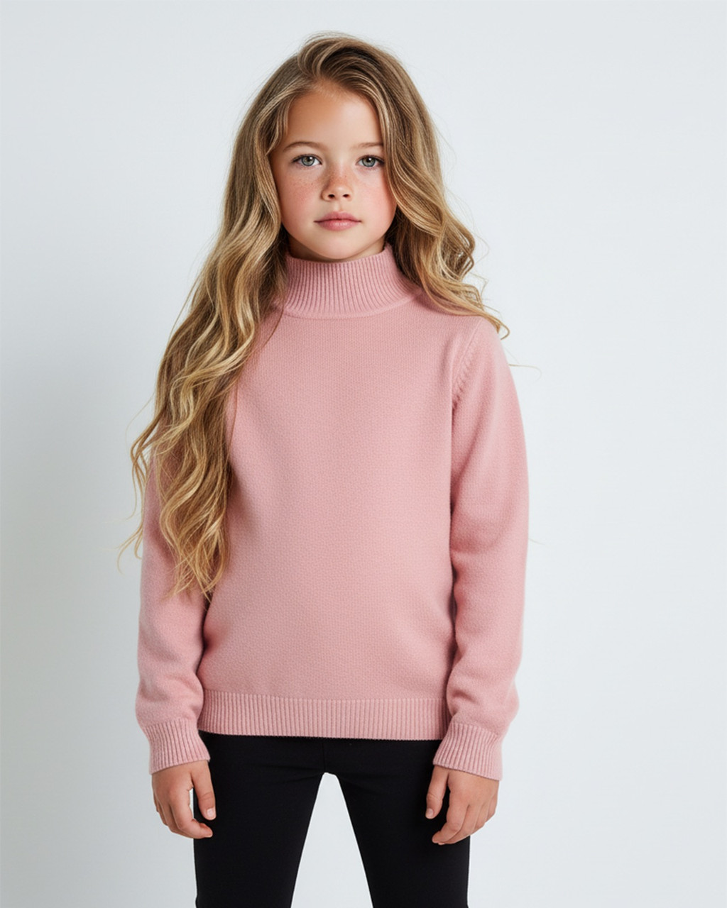 Кашеміровий гольф однотонний для дівчаток р.128/158; Гурт. Китай, фото 1