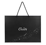 Пакет брендований з логотипом чорний 35×25×9 см З чорним шнуром-ручкою Щільність паперу 200 г/м, фото 2