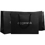 Пакет брендований з логотипом чорний 35×25×9 см З чорним шнуром-ручкою Щільність паперу 200 г/м, фото 4