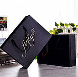 Пакет брендований з логотипом чорний 35×25×9 см З чорним шнуром-ручкою Щільність паперу 200 г/м, фото 6