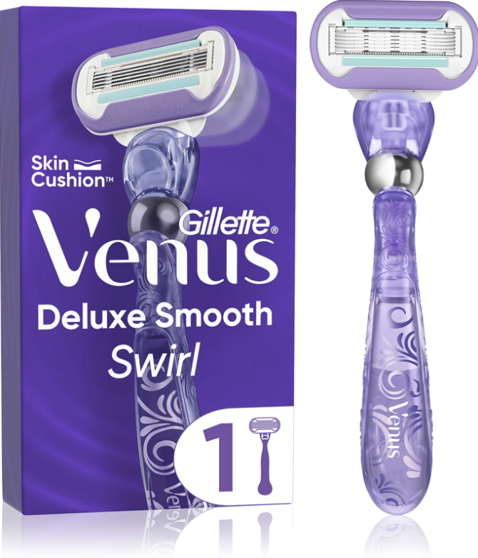 Станок для гоління жіночий (Бритва) Venus Delux Smooth Swirl з 1 змінним картриджем, фото 1