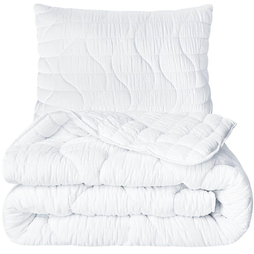 Набір постільний CloudDream полуторний IDEIA ковдра 140х210 + шт подушка 50х70 білий, штучний пух