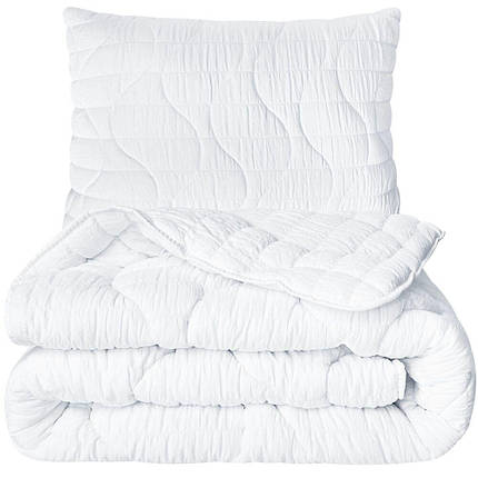 Набір постільний CloudDream полуторний IDEIA ковдра 140х210 + шт подушка 50х70 білий, штучний пух, фото 1