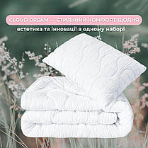 Набір постільний CloudDream полуторний IDEIA ковдра 140х210 + шт подушка 50х70 білий, штучний пух, фото 4
