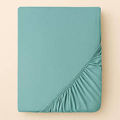 Простирадло трикотажне 180/200х200х35 см на гумці IDEIA, еластичне, трикотаж, бавовна м'ята