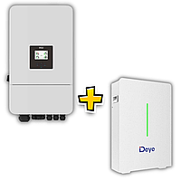 Комплект резервного живлення Гібридний інвертор Deye SUN‑18K‑SG05LP3‑EU‑SM2 18 кВт + Акумулятор Deye RW‑F10.6 LiFePO 10,65 кВт·год