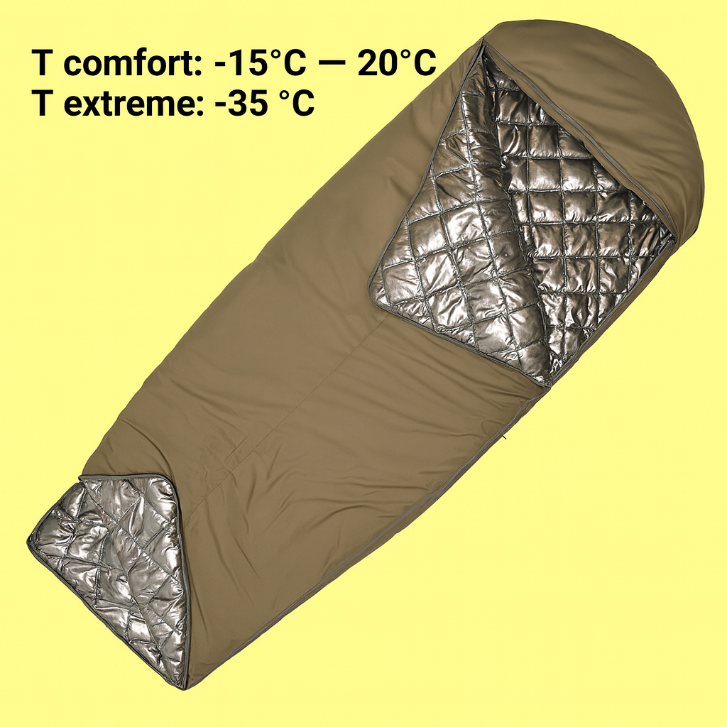 Зимовий спальний мішок M-WIN Tactical Winter Gen-3 Хакі — армійський спальник ЗСУ для холодної погоди, фото 1