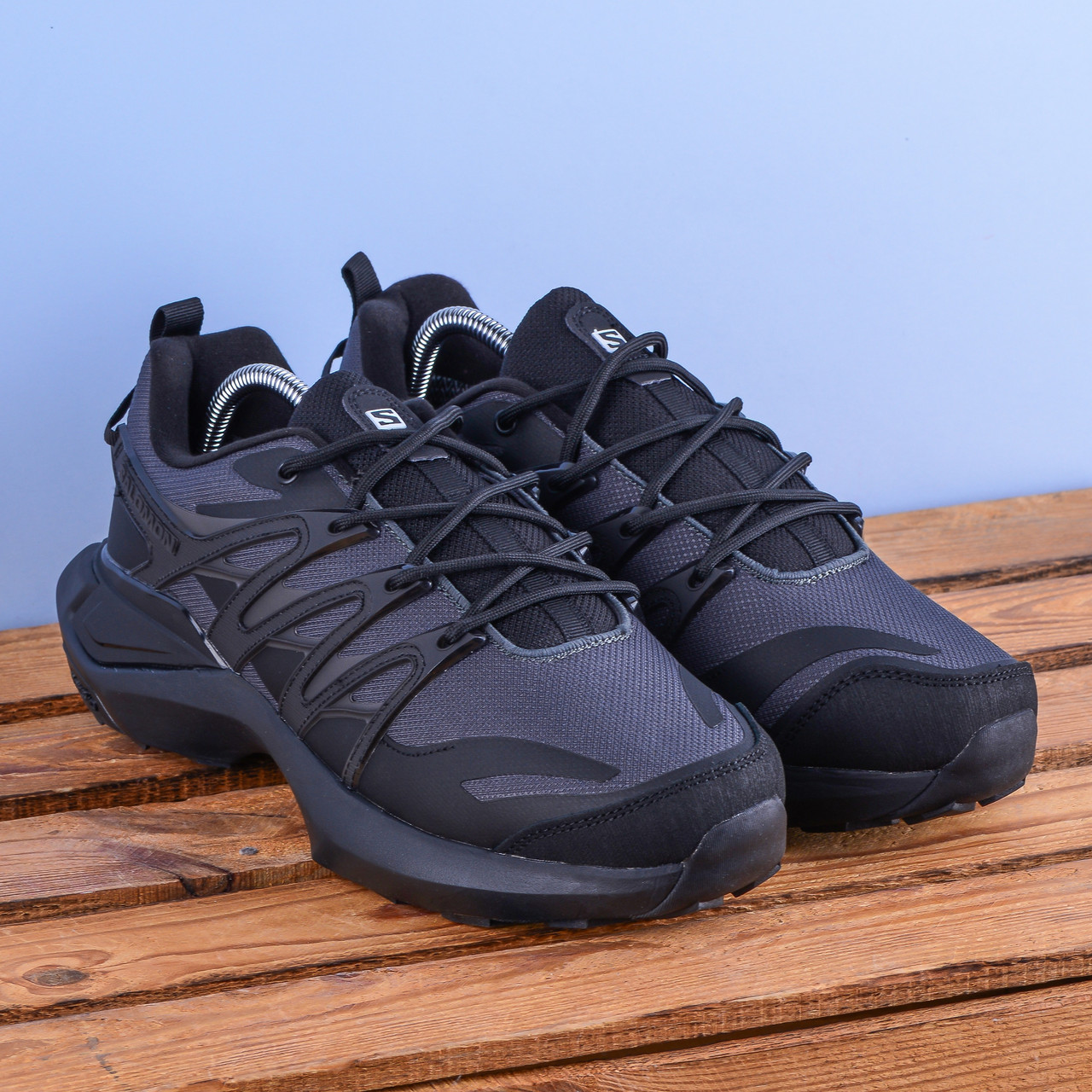 Термо Зимові Кросівки Черевики Salomon чорні з сірим, фото 1