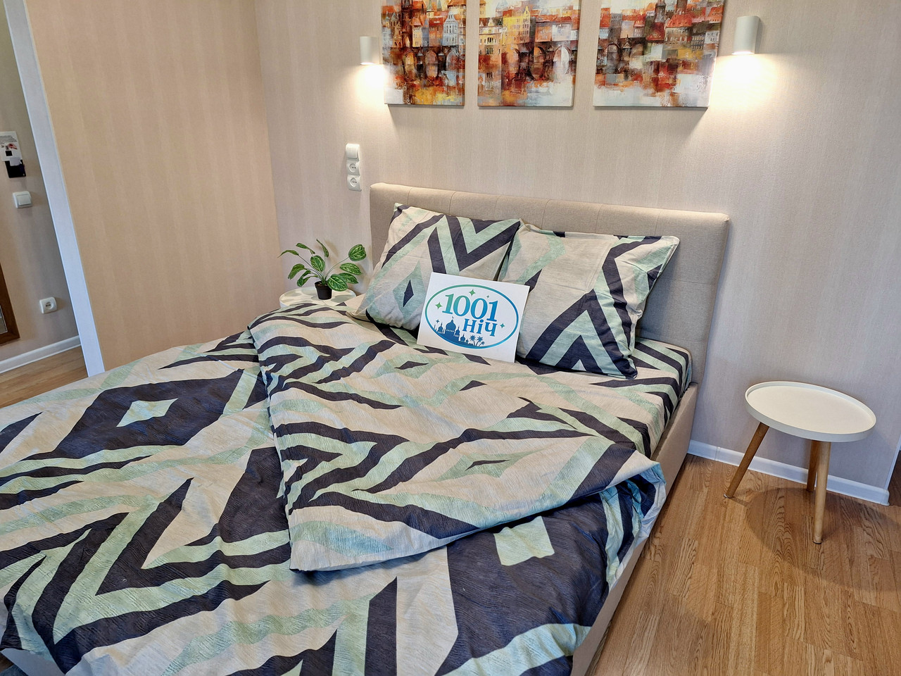 Комплект постільної білизни Сатин №С14 Сімейний на кнопках, фото 1