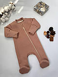 Теплий комбінезон ромпер 56/62 (трьохнитка з начісом), фото 2