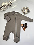 Теплий комбінезон ромпер 56/62 (трьохнитка з начісом), фото 3