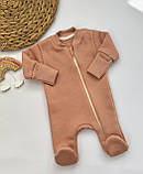 Теплий комбінезон ромпер 56/62 (трьохнитка з начісом), фото 4