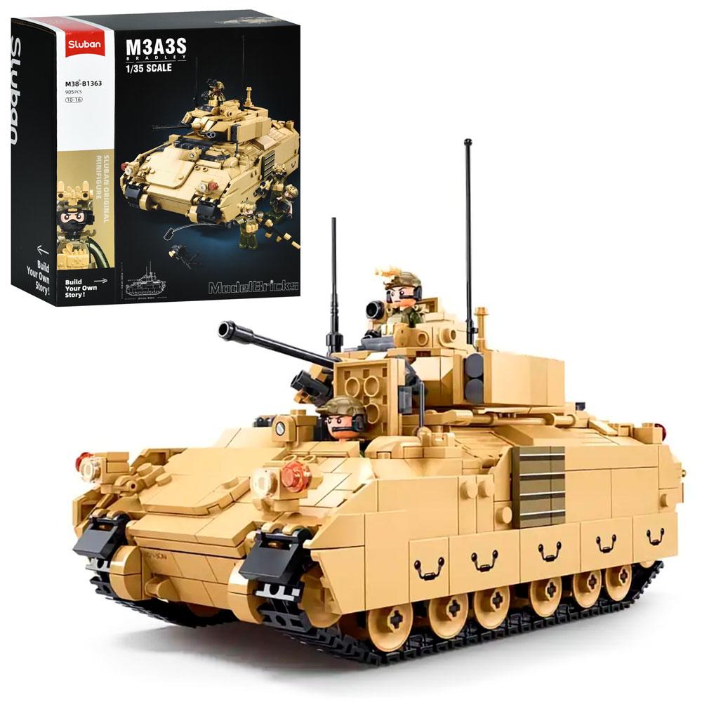 Конструктор SLUBAN M38-B1363 військова серія, танк, 1:35, фігурки, 905 дит., Кор., 30-33-14,5см., фото 1