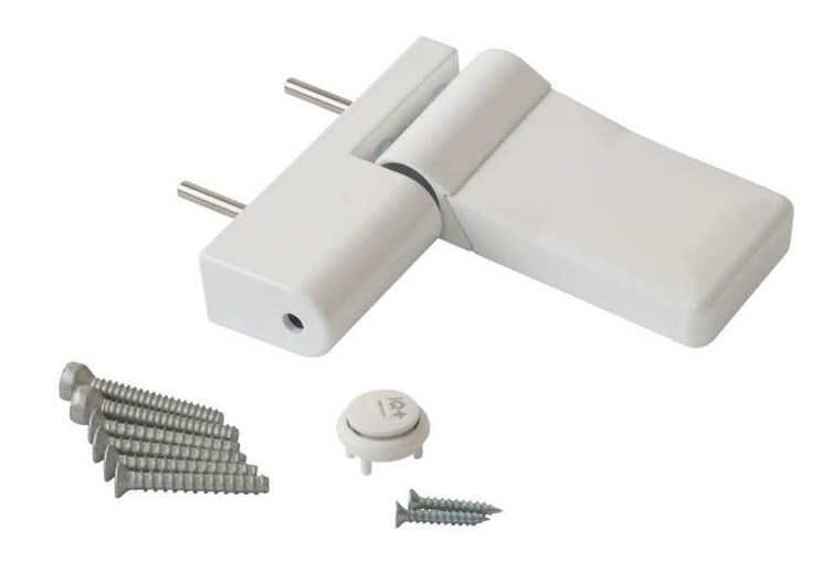 Петля універсальна IQ+ для важких пластикових дверей до 160 кг RAL 9016 біла