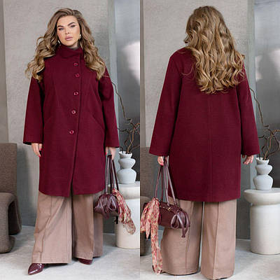 Демісезонне жіноче пальто великого розміру кашемірове осіннє