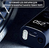 Портативний акумуляторний автокомпресор MiXCO DC 12V - USB Type-C, з акумулятором, чорний, фото 5