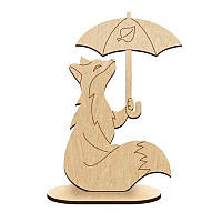 Дерев'яна фігурка для розфарбовування та декорування "Лисиця під парасолькою"