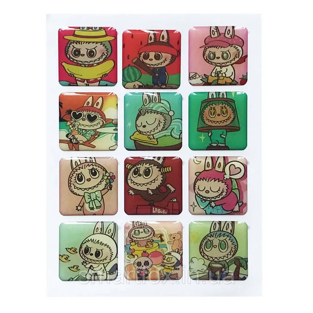 Набір наклейок 3D STICKERS Labubu 1