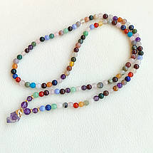 Браслет багатошаровий із натуральних каменів з Аметистовою підвіскою, фото 5