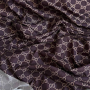 Плащівка Лаке друкований принт Бренд на коричневому