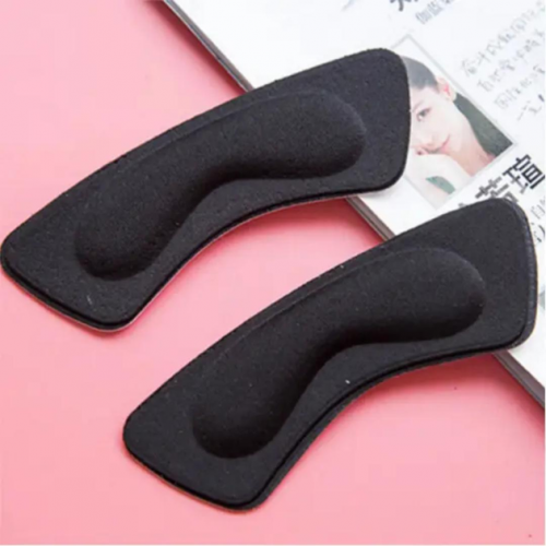 Набір 2 шт. Самоклейні захисні накладки — підп'ятники 10 х 3.5 см метелики на п'яту від натирання чорний, фото 1