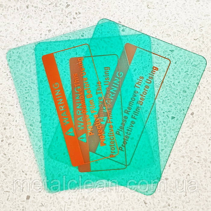 Скло захисне полікарбонатне 89х114х1,0 мм для масок зварювальника, фото 1