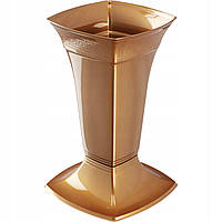 Ваза пласт. Ламела 30см бронза
