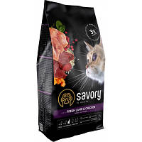 Сухой корм для кошек Savory Adult Cat Steril Fresh Lamb and Chicken 2 кг 4820232630112 corvette
